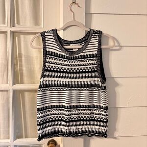 Rachel Zoe Knit Black and White Patterned Women's Tank